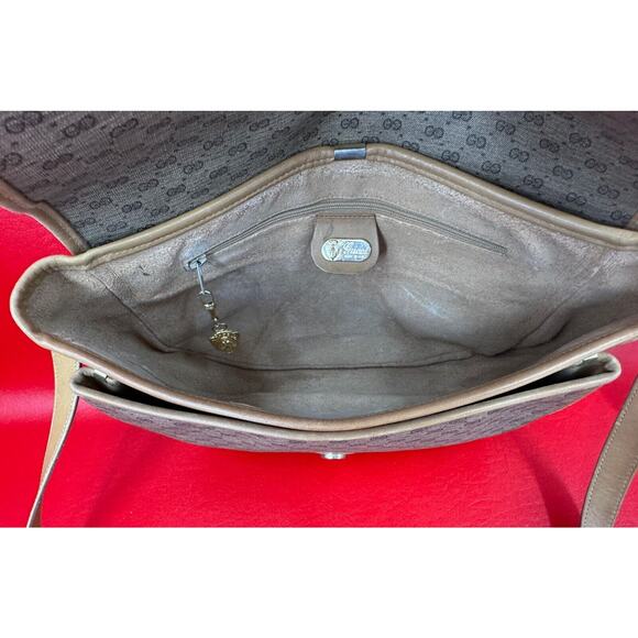 Gucci Vintage Micro GG Monogram Shoulder Cross Body Leather Canvas Bag - Picture 10 of 16